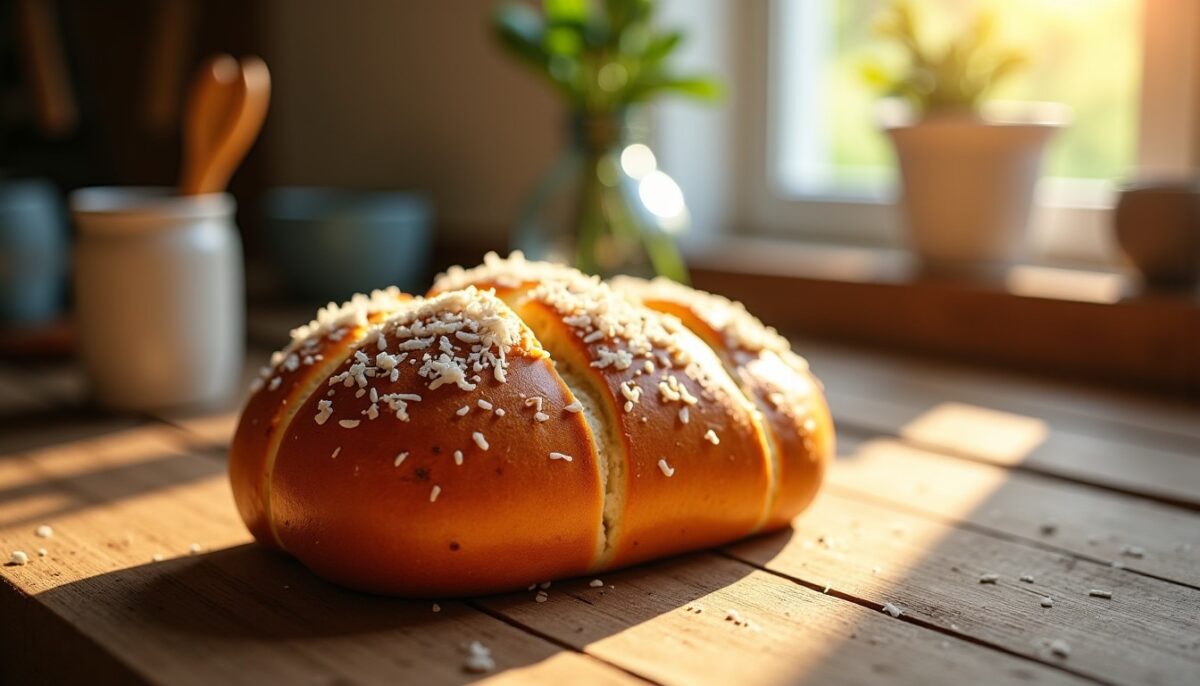 Délice exotique : brioche roulée moelleuse à la noix de coco
