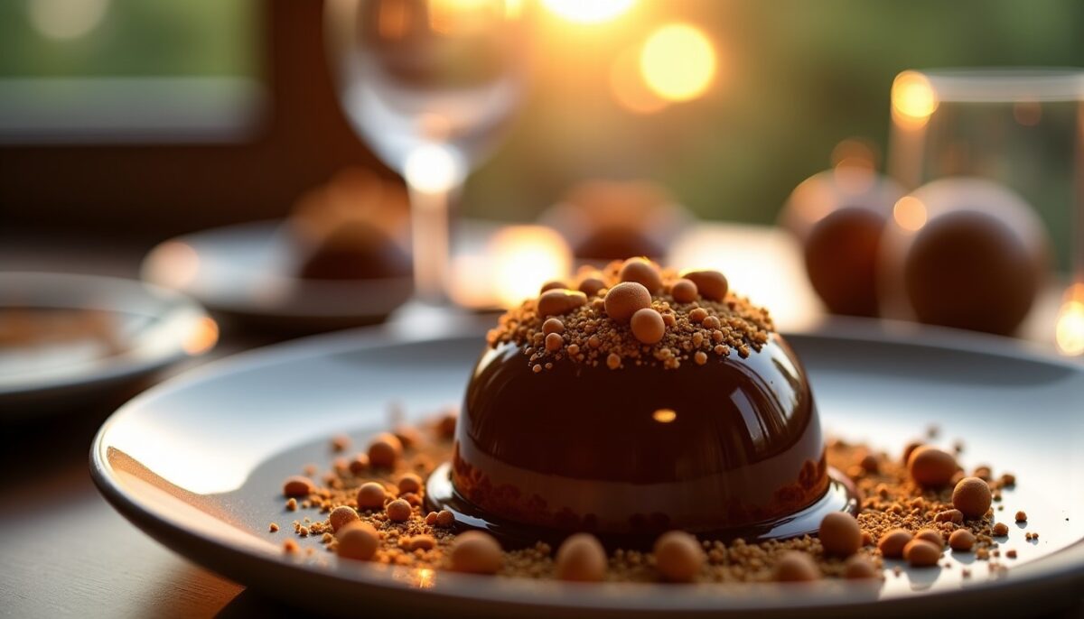 Délice fondant vegan au chocolat et praliné croustillant