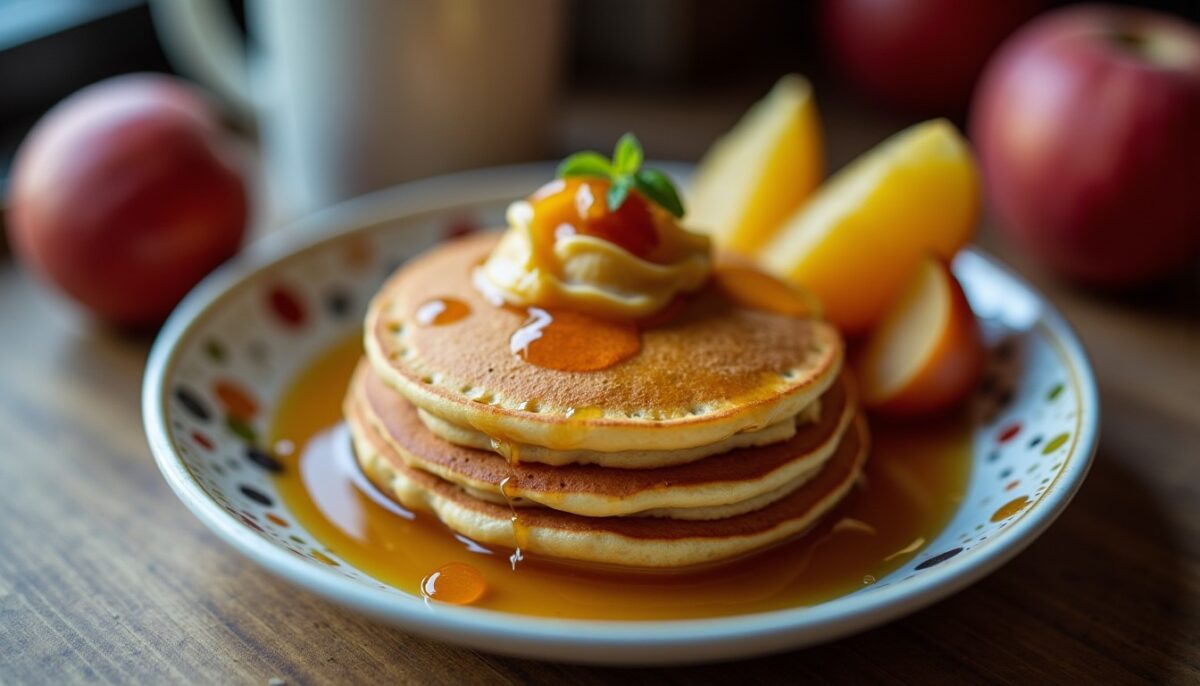 Délicieux mini pancakes aux pommes fondantes