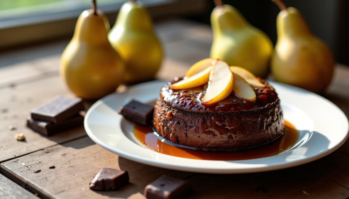 Délicieux fondant chocolat-poire : une recette saine sans beurre ni sucre ajouté
