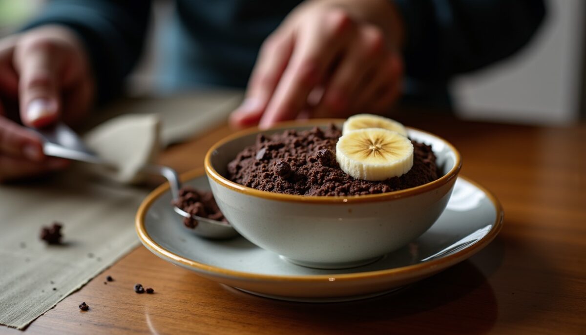 Délice express : bowl cake moelleux au chocolat et banane