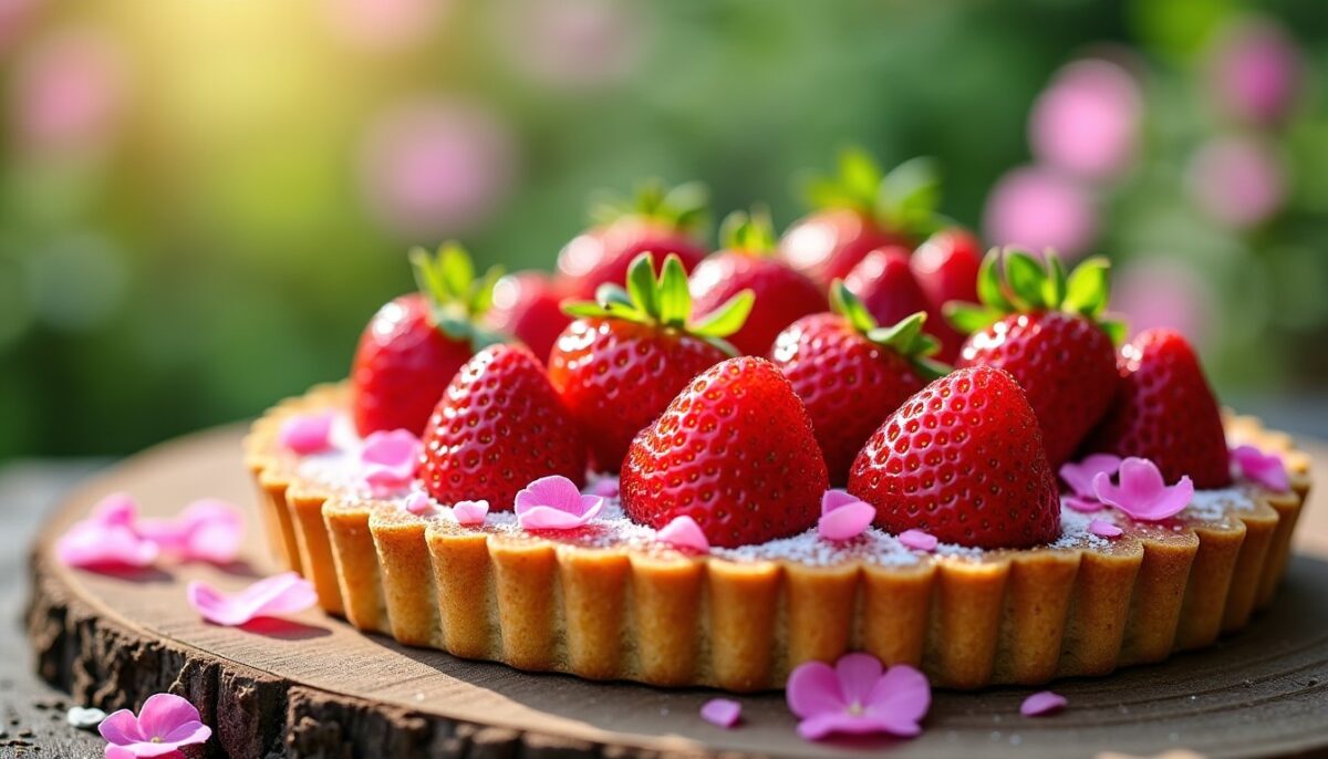 Délice printanier : la tarte aux fraises parfumée à la rose