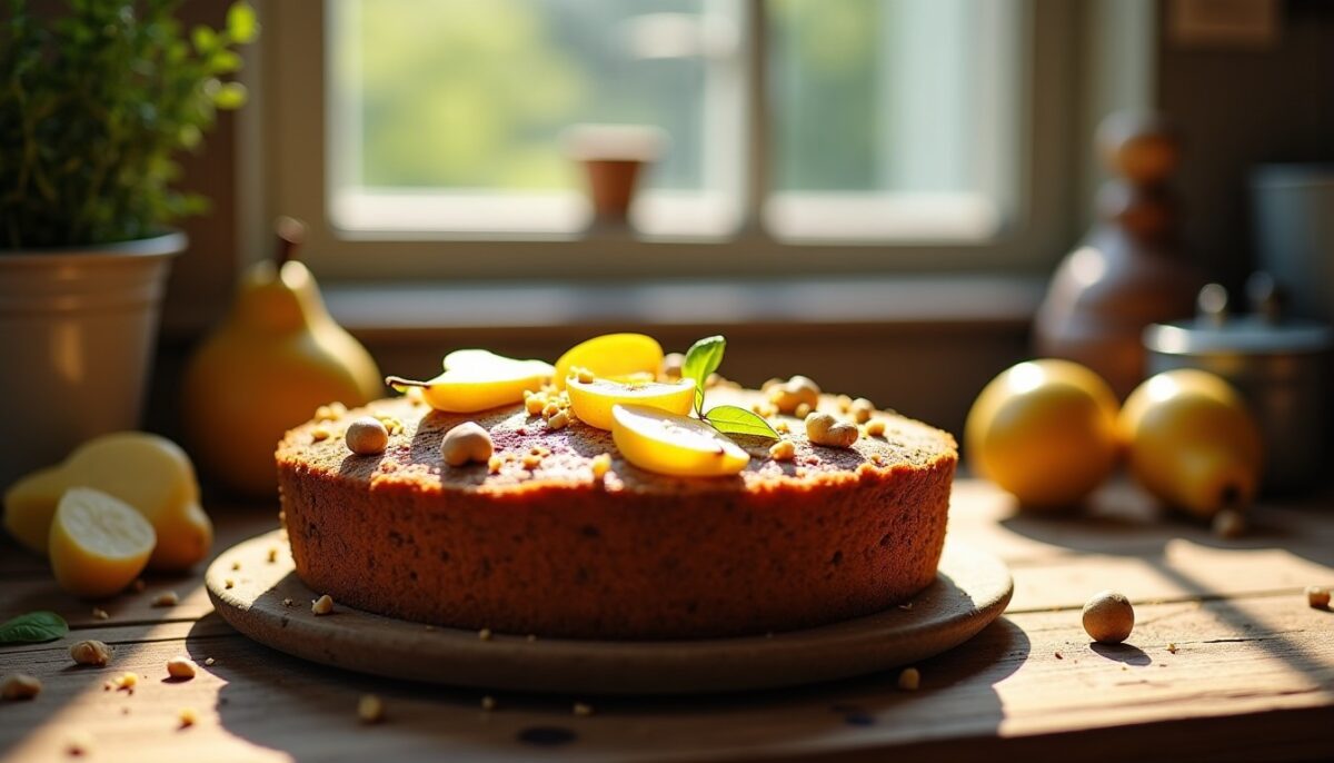 Délicieux moelleux poire, citron et noisette, recette légère sans beurre