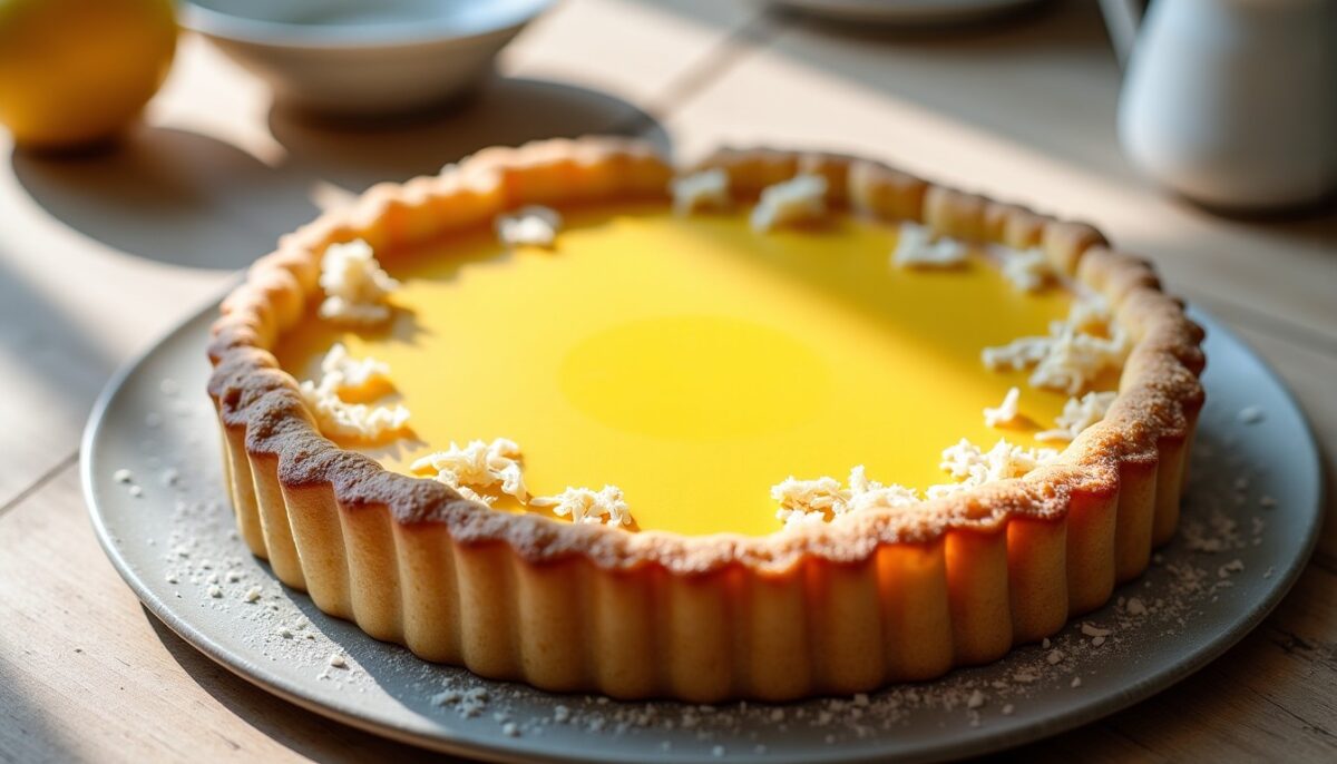 Délice acidulé : Tarte au citron et noix de coco fondante