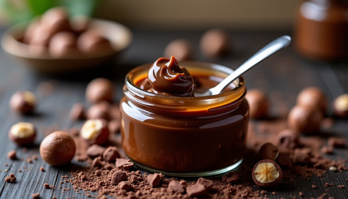 Délicieuse pâte à tartiner au gianduja : le mariage parfait du chocolat et des noisettes