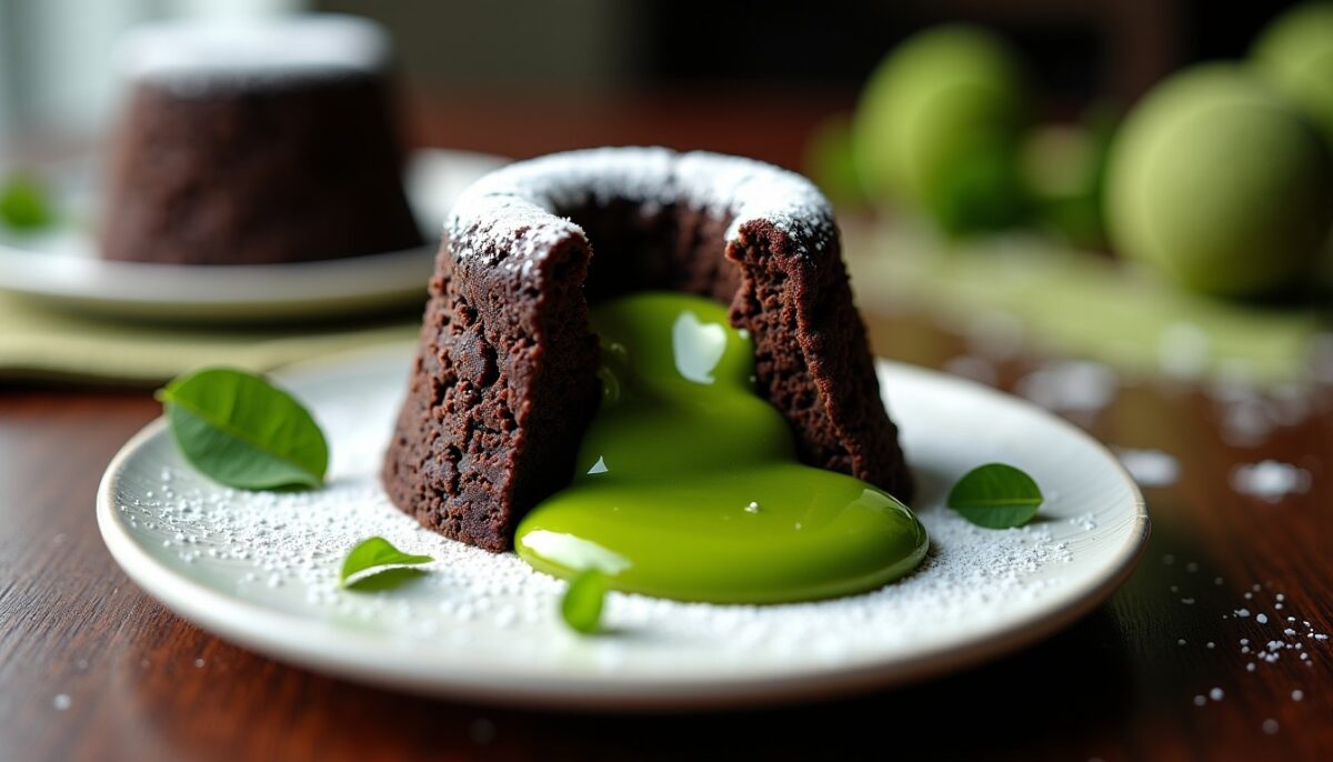 Délices fondants au chocolat infusés au thé matcha