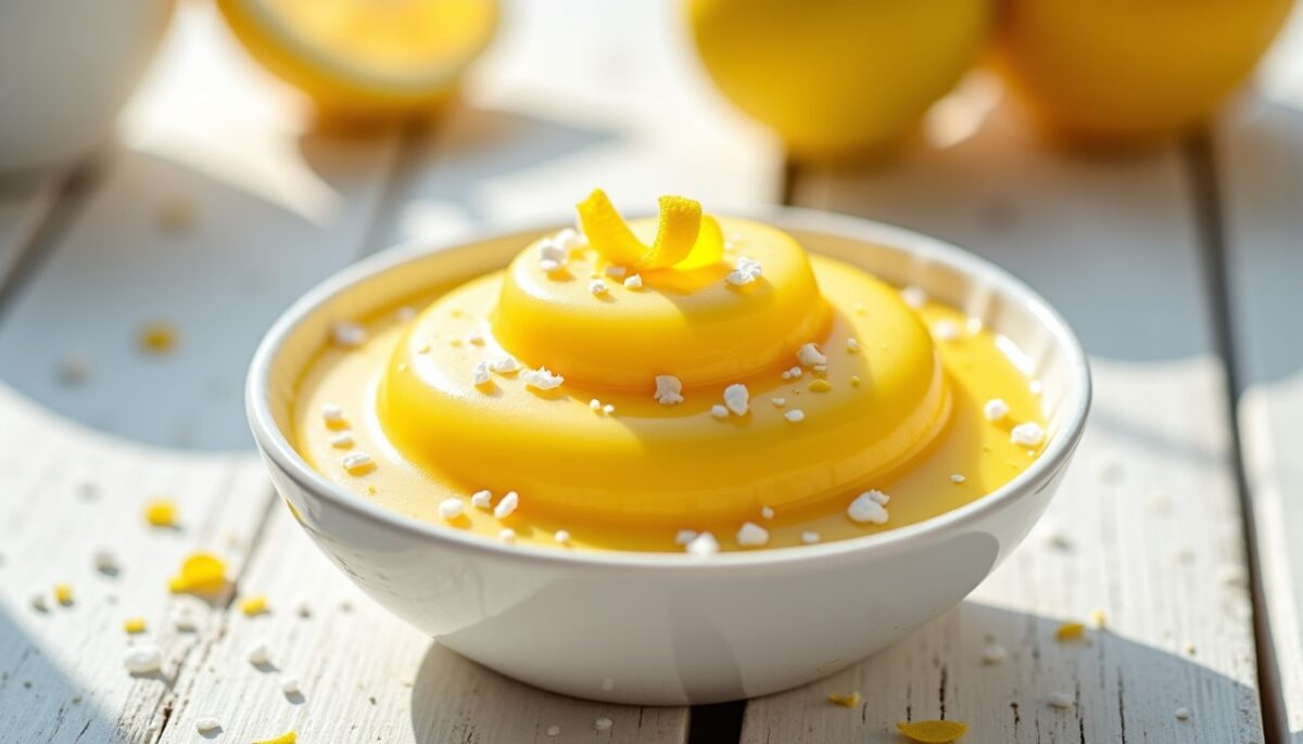 Délice acidulé : lemon curd onctueux à la noix de coco