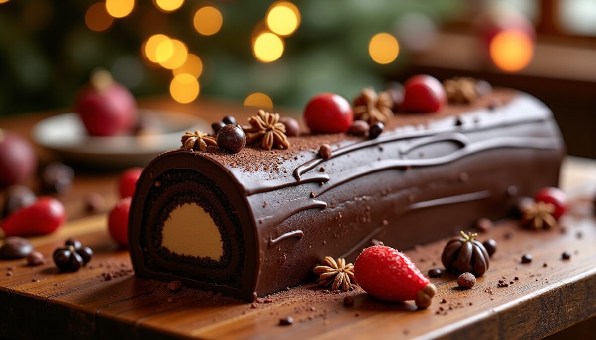 Délice gourmand : La bûche aux trois chocolats, un mariage parfait de saveurs