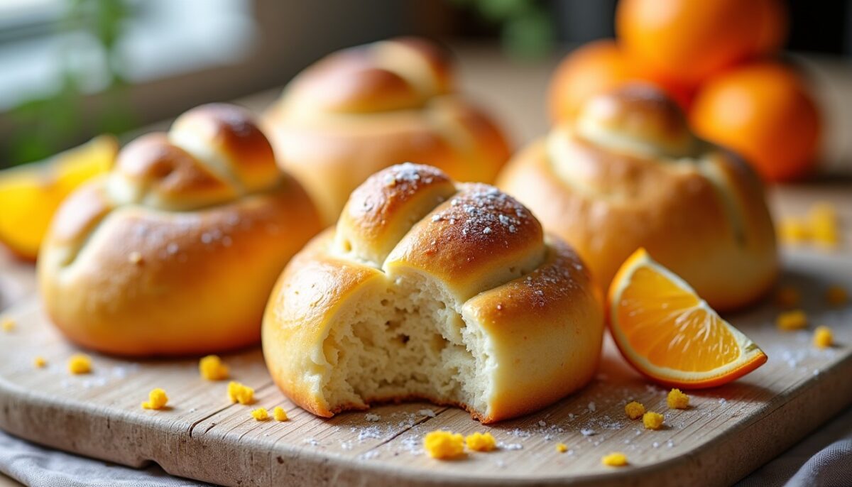 Délices moelleux : Petits pains au lait infusés à l'orange