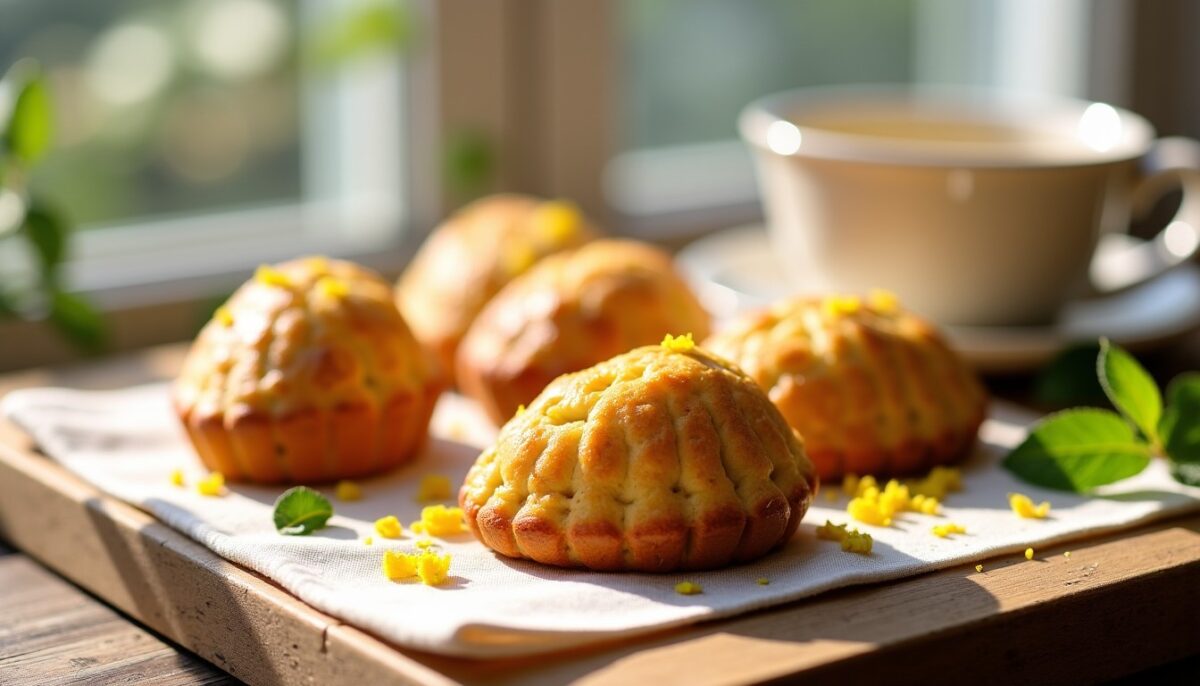 Délicieuses madeleines parfumées au zeste de citron