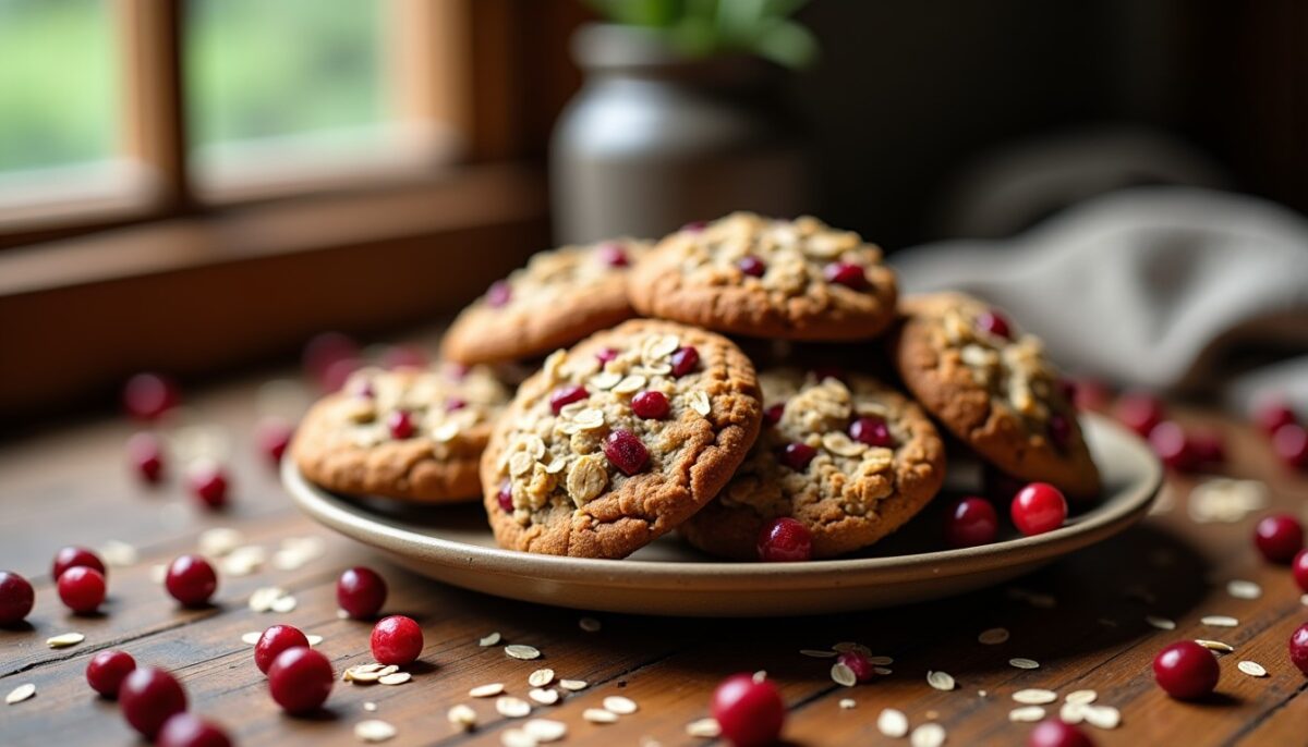 Cookies aux cranberries et flocons d’avoine : le croquant gourmand aux notes fruitées